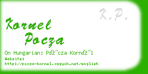 kornel pocza business card